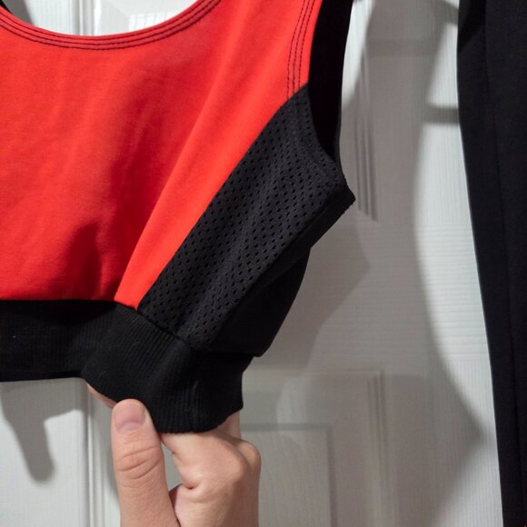 Matching black and orange sweat pants and top - Picture 3 of 8